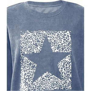 Sweat-shirt surdimensionné personnalisé pour femme, à épaules tombantes, manches longues, en maille de coton mélangé, pull d'automne - Product Image 3