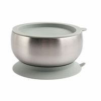 Bol en silicone pour enfants avec ventouse et boîte à lunch en acier inoxydable, ensemble de vaisselle