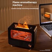 Diffuseur d'arômes USB Hxtc88 avec effet flamme, humidificateur d'air 7 couleurs pour musique et huiles essentielles