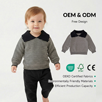 Vêtements en tricot pour bébé nouveau-né OEM ODM, pull rayé en coton 100% pour garçons, hiver