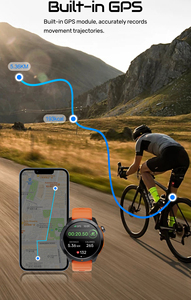 Montre connectée sportive MG03 GPS avec écran AMOLED de 1,43 pouce, étanche 3ATM, boussole, Reloj <span class=keywords><strong>Smartwatch</strong></span>, tracker d'activité physique, bracelet en silicone - Product Image 5