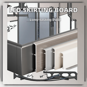 Mới đến thiết kế hiện đại nhôm Led ván chân tường <span class=keywords><strong>TRIM</strong></span> mouldings gạch <span class=keywords><strong>TRIM</strong></span> hồ sơ tường trang trí Ốp chân tường Board <span class=keywords><strong>TRIM</strong></span> - Product Image 2