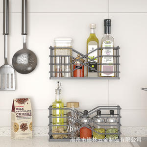 Estante de almacenamiento de cocina de Metal sin perforaciones transfronterizas, estante de drenaje de condimentos de especias para colgar en la <span class=keywords><strong>pared</strong></span>, seguro para horno - Product Image 4