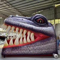 Tunnel gonflable dinosaure personnalisé 4x4m avec ventilateur intégré, imperméable et durable pour événements extérieurs