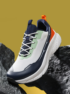 Great For Mountain Outdoor Trips Color <b>Block</b> Mesh Sneakers Lightweight Sport Shoes Flexible Athletic Shoes Men Lace Up Shoes - Product Image 1