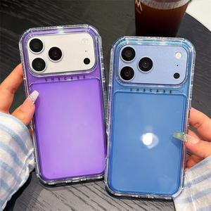 เคสโทรศัพท์กันกระแทกแบบ 3 in 1 สีพื้น วัสดุ TPU นิ่ม+PC แข็ง สำหรับ iPhone 18 Pro Max, 17 Air, 15, 11, 12, 13, 14, 16 Pro Max ฝาหลัง - Product Image 5