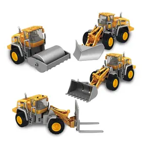 Juego de juguetes para vehículos de sitio de construcción, excavadora de aleación, camión de construcción, juego de ingeniería Manual de juguete para niños