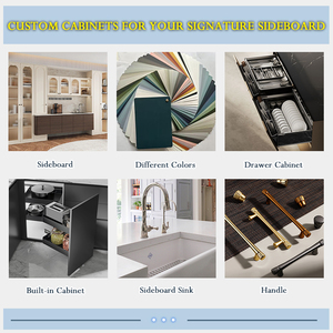 Gabinetes de Cocina Ecológicos Personalizados WICCAMEN, Aparador Integrado de Pared, Madera de Roble Macizo con Acabado Lacado, para Toda la Casa - Product Image 4