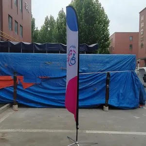 Drapeaux de plumes de larme de plage personnalisés avec poteaux et accessoires pour le marché des magasins d'événements