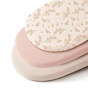 Fundas de colchón de cuna de algodón orgánico al por mayor para recién nacidos, sábanas ajustables unisex para moisés de bebé - Product Image 1
