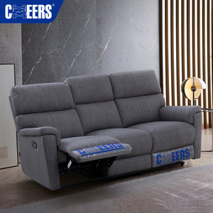 Canapé de salon inclinable manuel 3 places MANWAH CHEERS, revêtement en tissu Euro - Product Image 1