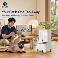Distributeur automatique de nourriture pour animaux de compagnie moderne avec caméra 2K vision nocturne et réservoirs de 5L pour nourriture/eau pour chiens et chats