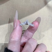Bague Alien en or blanc 18 carats, sertie d'un diamant Alien cultivé en laboratoire, clarté D VVS, bicolore, sur une montagne