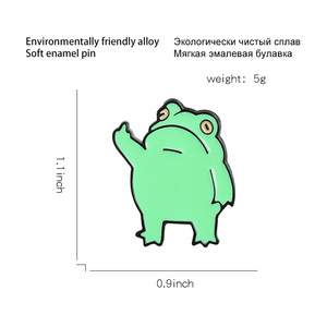 <strong>Best</strong>-Selling Cute Cartoon Frog Enamel Pin | Creative Gesture Style Alloy Dripping Oil Brooch | Apparel Clothing Accessories - Product Image 1
