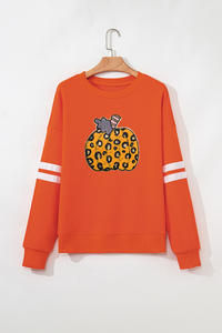 <span class=keywords><strong>Felpa</strong></span> <span class=keywords><strong>oversize</strong></span> grafica Varsity di zucca <span class=keywords><strong>arancione</strong></span> leopardo donna all'ingrosso - Product Image 5