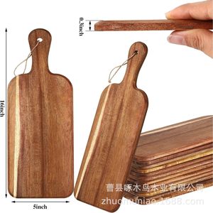 Acacia Wood Pizza Pan 40x12.5x1.5 Cm With Handle For Home Use <b>Steak</b> Board Cake <b>Plate</b> - Product Image 2