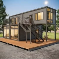 Maison conteneur modulaire de luxe préfabriquée à 2 étages, détachable, 3 chambres, villa, hôtel, conteneur de 20 pieds ou 40 pieds