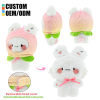 Porte-clés en peluche lapin personnalisé, jouet original Kawaii, mini taille 10 cm, lapin doux, breloque de sac