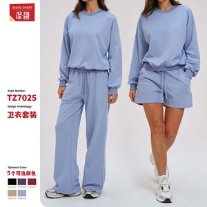 ดิสโก้ สปอร์ตชุดเสื้อสเวตเตอร์ผู้หญิงสีทึบถักแบบหลวมสำหรับวิ่งออกกำลังกายขี่จักรยานกิจกรรมกลางแจ้ง - Product Image 2