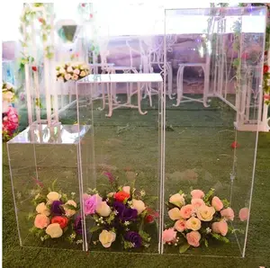 Suporte acrílico de flor para pedaleira, suporte quadrado acrílico de flor para decoração de casamento, decorações de festa, 2023