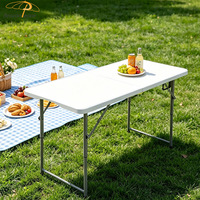 Table pliante rectangulaire portable moderne en plastique blanc pour le camping, les repas et les activités de plein air (vente en gros)