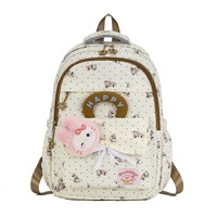 Sac à dos unisexe grande capacité style coréen, nouvelle collection été 2026, design simple avec dentelle, sac d'école mignon et frais