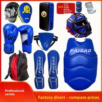 Protections Sanda complètes en latex, unisexe, pour adultes et enfants, pour entraînement de Muay Thai, boxe, combat, protection de la tête, des jambes et du torse
