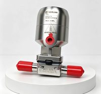 Válvula de Diafragma Neumática Aséptica SS316L DN15 1/2" con Extremo para Soldar, Sin Espacio Muerto, EPDM, Biotecnológica, CIP, SIP, Válvula de Proceso Estéril
