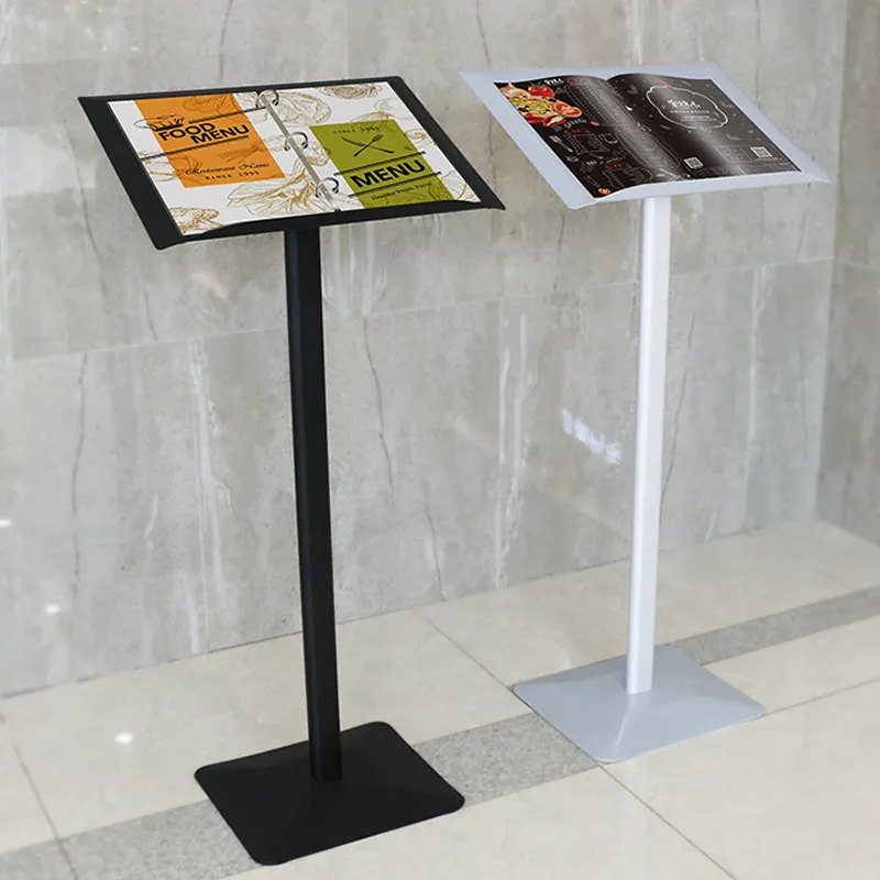 High Quality Modern Poster Holder Supermarket Restaurant Floor Standing Menu Board Menu Display Rack