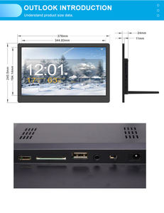 Tableau d'affichage numérique lcd full hd 15.6 pouces, 720p 1080p, 12v, modèle bon marché, pour publicité vidéo - Product Image 6