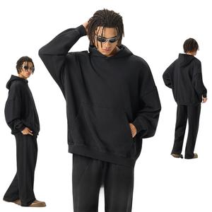 Herren 420G Schwergewicht 100% Baumwolle Terry Hooded Sweatshirt Loose Fit Rolled Edge <span class=keywords><strong>Patchwork</strong></span> gewaschen Solid <span class=keywords><strong>American</strong></span> Style - Product Image 1