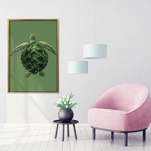 Elegant Printed Canvas: Green Animal Print Artwork for Home Decor,<b>GOLD</b> <b>FRAMED</b> CANVAS - Product Image 3