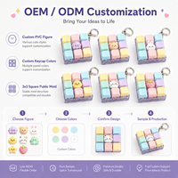 Porte-clés personnalisé avec logo ODM 2x2, figurine en PVC premium en forme de gâteau ou de lait, jouet mécanique anti-stress