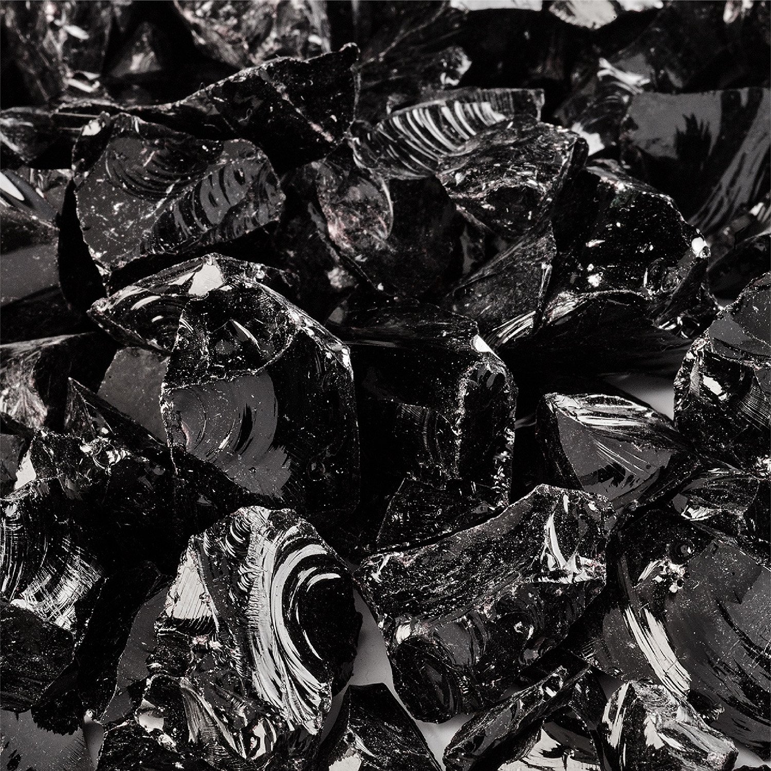 Midnight Black Crushed Glass