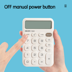 Deli TE121 White 12-digit Portable <strong>Calculator</strong> for Students <strong>Button</strong> Battery <strong>Calculator</strong> Mini Office <strong>Calculator</strong> 80pcs Per Carton Set - Product Image 6