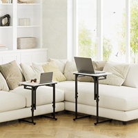 Table TV réglable en forme de C, moulée par soufflage, pour salon, table d'appoint de canapé avec fente, table basse carrée pour placer des tablettes
