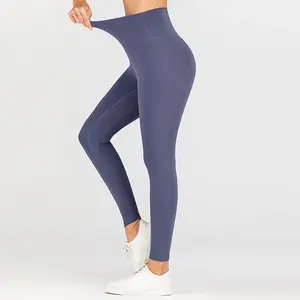 Mallas ajustadas personalizadas para mujer, pantalones de yoga de alta calidad, de cintura alta, de alineación elástica, 25 colores, venta al por mayor, 2022