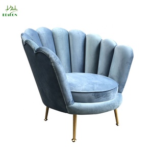 Venta caliente de terciopelo tapizado floral sillón de Base de acero inoxidable Silla de acento <span class=keywords><strong>para</strong></span> sala - Product Image 5