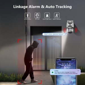Caméra Dôme CCTV Extérieure Sans Fil Étanche 6MP à Double Objectif, Vision Nocturne Couleur, Suivi Automatique et Alarme Intégrée - Product Image 3