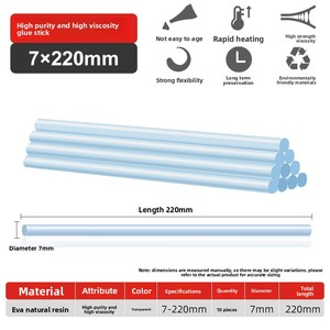 パワーライオン天然ゴムホットメルト接着剤スティック高粘着強力7mm/11mm透明接着剤ストリップ家庭用プラスチックグルーガン - Product Image 6