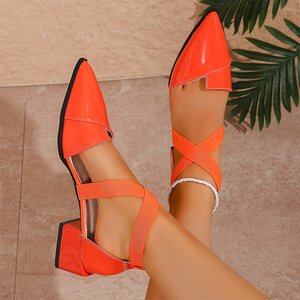Nouvelle Collection – Chaussures de Luxe Sexy pour Femme à Talons Hauts Épais et Bout Pointu, avec Bride Supérieure en Y et Bride Cheville en X – Modèle ZH-01 - Product Image 2