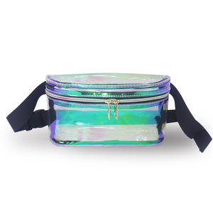 Sac banane unisexe imperméable de haute qualité, transparent, holographique, réfléchissant au laser, avec fermeture éclair en PU, pour l'extérieur - Product Image 2