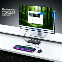 Commutateurs KVM HDMI 2.0 OEM 8x1 avec synchronisation clavier-souris USB, contrôleur HDTV 4K60Hz, télécommande IR, Plug & Play pour PS5 Xbox
