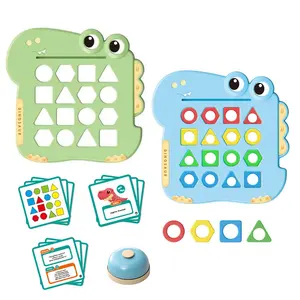 Dinosaurier-spielzeug form-passend-spiel farbe sinnesspielzeug pädagogisches montessori-geometrisches form-quick-matching-puzzle-brett für kinder