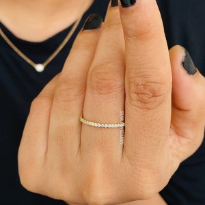 14K แหวนทองแท้เรียบง่ายชั่วนิรันดร์เพชรธรรมชาติ - Product Image 1