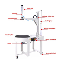 Machine d'emballage semi-automatique industrielle électrique pour boîtes avec plateau tournant, moteur et plateau supérieur