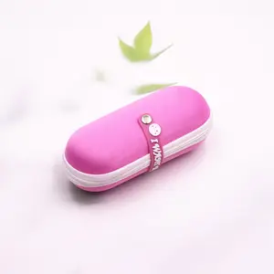 Colorful Sunglasses Case For kids Glasses Packing Eyeglass EVA Zipper Case Glasses with silicone belt