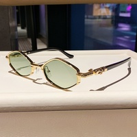 98182 Nouvelles Lunettes de Soleil de Luxe en Métal et Diamant pour Hommes et Femmes, Design Tendance, Protection UV400, Style Classique Universel, Gafas De Sol
