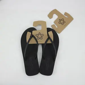 Custom Logo Recyclable Cardboard Flip Flops Paper Hanger For Eva Flip Flops Slippers Sandals