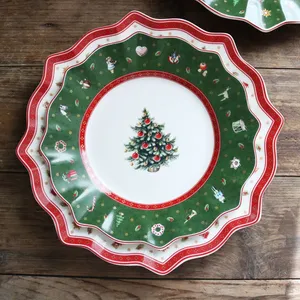 Assiette <span class=keywords><strong>de</strong></span> restaurant créative 2024, <span class=keywords><strong>vaisselle</strong></span> en céramique <span class=keywords><strong>de</strong></span> Noël, <span class=keywords><strong>ensemble</strong></span> <span class=keywords><strong>de</strong></span> tasses et soucoupes pour la maison - Product Image 5